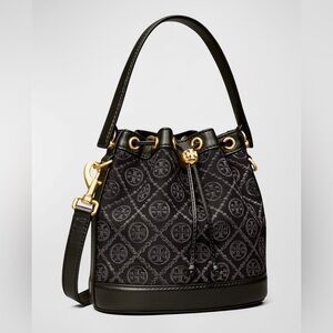 Tory Burch Black and Gold Shoulder Bag